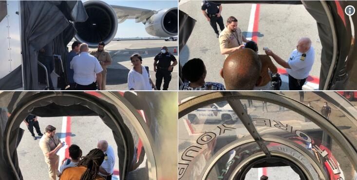 图：阿联酋客机被隔离   图片来源：gothamist网站